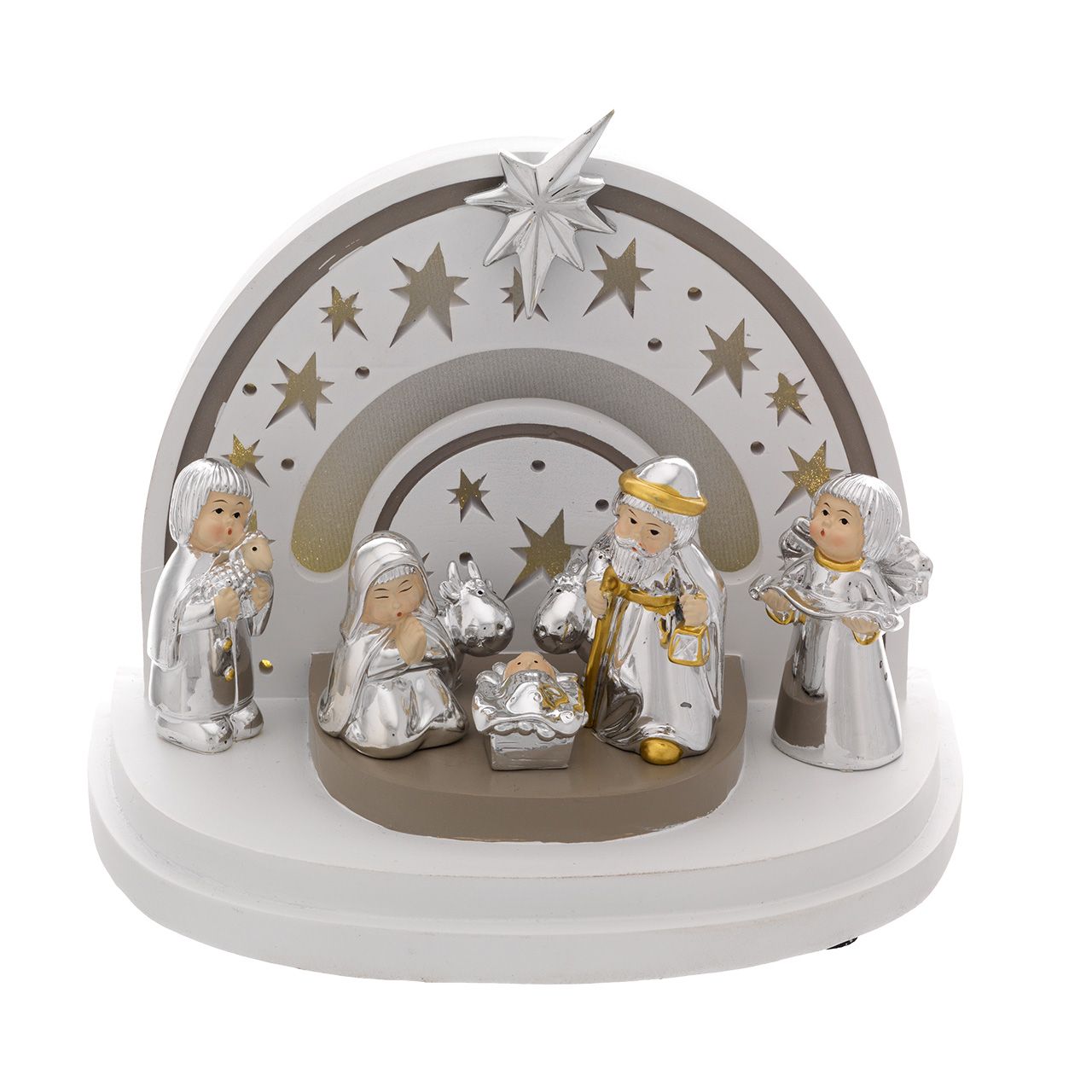 CAPANNA 12*18*15 CON PARETE LED + PRESEPE PROVENZALE 7 PZI